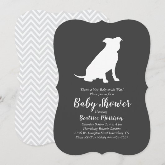 Pit Bull Baby shower Geslacht Neutraal Pitbull Kaart (Voorkant / Achterkant)