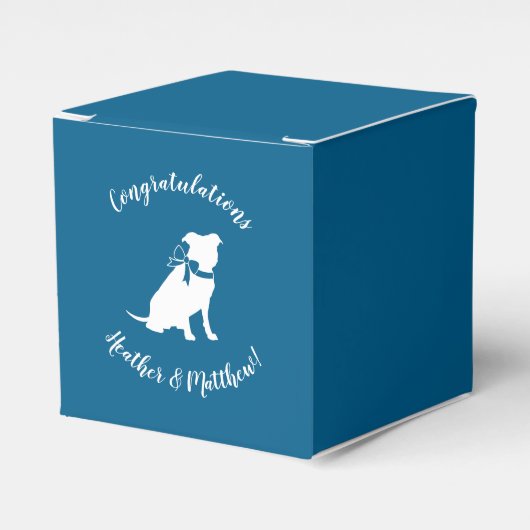 Pit Bull Baby shower Pitbull Dog Blue Boy Bedankdoosjes (Voorkant Zijde)