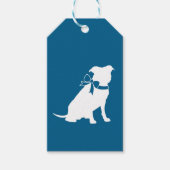 Pit Bull Baby shower Pitbull Dog Blue Boy Cadeaulabel (Voorkant)