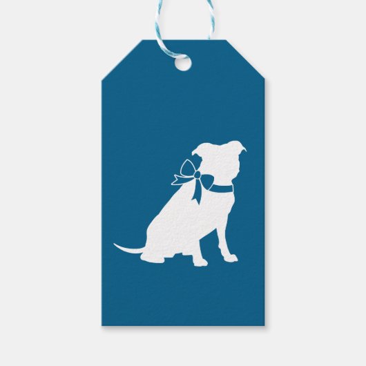 Pit Bull Baby shower Pitbull Dog Blue Boy Cadeaulabel (Voorkant)