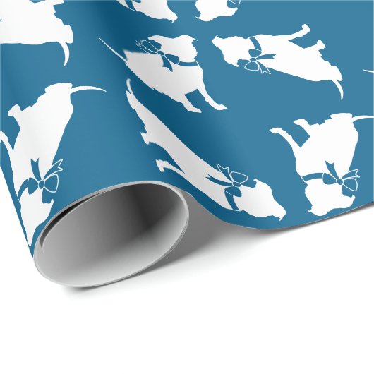 Pit Bull Baby shower Pitbull Dog Blue Boy Cadeaupapier (Rol Hoek)