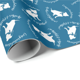 Pit Bull Baby shower Pitbull Dog Blue Boy Cadeaupapier