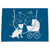 Pit Bull Baby shower Pitbull Dog Blue Boy Groot Cadeauzakje (Voorkant)