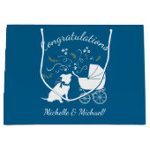 Pit Bull Baby shower Pitbull Dog Blue Boy Groot Cadeauzakje (Voorkant)