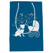 Pit Bull Baby shower Pitbull Dog Blue Boy Medium Cadeauzakje (Voorkant)