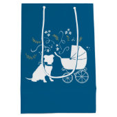 Pit Bull Baby shower Pitbull Dog Blue Boy Medium Cadeauzakje (Achterkant)