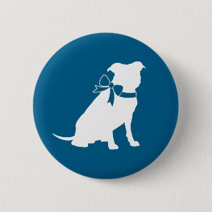 Pit Bull Baby shower Pitbull Dog Blue Boy Ronde Button 5,7 Cm
