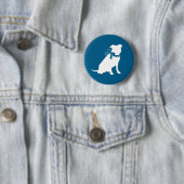 Pit Bull Baby shower Pitbull Dog Blue Boy Ronde Button 5,7 Cm (In situ)