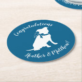 Pit Bull Baby shower Pitbull Dog Blue Boy Ronde Kartonnen Onderzetter (Gebogen)