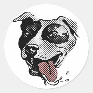 Pit Bull Big Dot Ronde Sticker