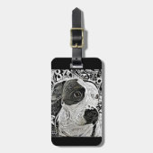 Pit Bull Black and White design  Bagagelabel (Voorkant verticaal)
