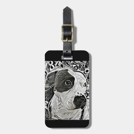 Pit Bull Black and White design  Bagagelabel (Voorkant verticaal)