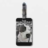 Pit Bull Black and White design  Bagagelabel (Achterkant verticaal)