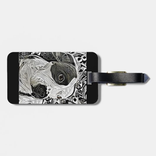 Pit Bull Black and White design  Bagagelabel (Achterkant horizontaal)