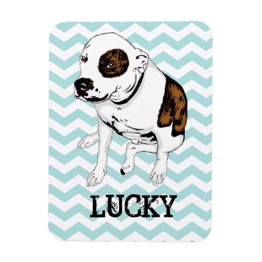  Pit Bull Blauwgroen Chevron Koelkast Magnet Magneet (Verticaal)
