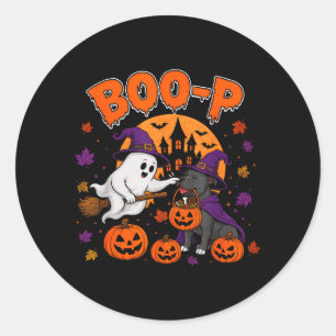 Pit Bull Boo P Geest Neus Boop Halloween Hond Lief Ronde Sticker