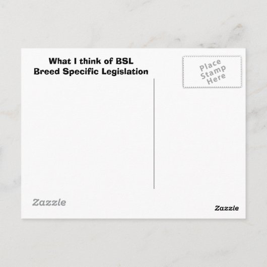 Pit Bull Briefkaart (Achterkant)