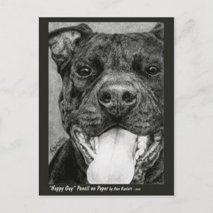 Pit Bull Briefkaart - "Happy Guy"