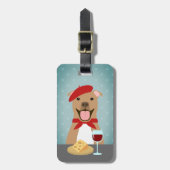 Pit Bull Brown Drink wijn en eetkaas Bagagelabel (Voorkant verticaal)
