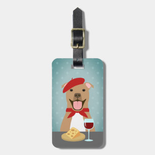 Pit Bull Brown Drink wijn en eetkaas Bagagelabel