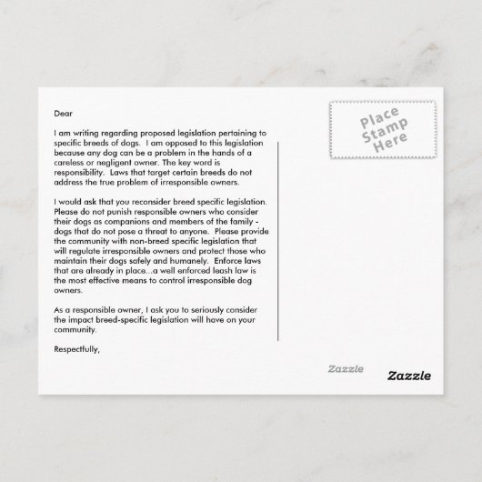 Pit Bull/BSL-Briefkaart Briefkaart (Achterkant)