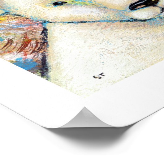 Pit bull bulldog kunst schilderij Brutus is Happy Poster (Hoek)