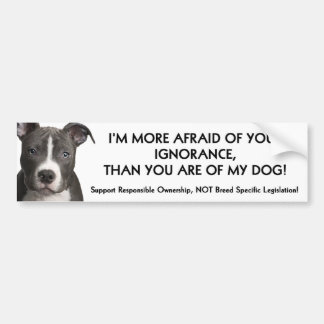 Pit Bull Bumpersticker (wit) Anti - BSL