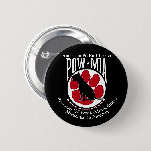 Pit Bull Button POW MIA-stijl (Voorkant /achterkant)