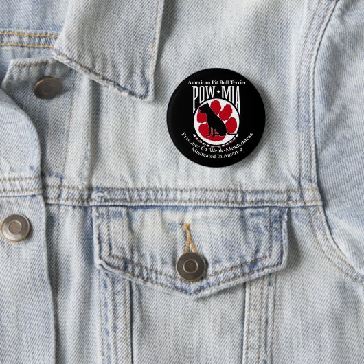 Pit Bull Button POW MIA-stijl (In situ)
