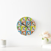 Pit Bull Cartoon Pop-Art Ronde Klok (Huis)