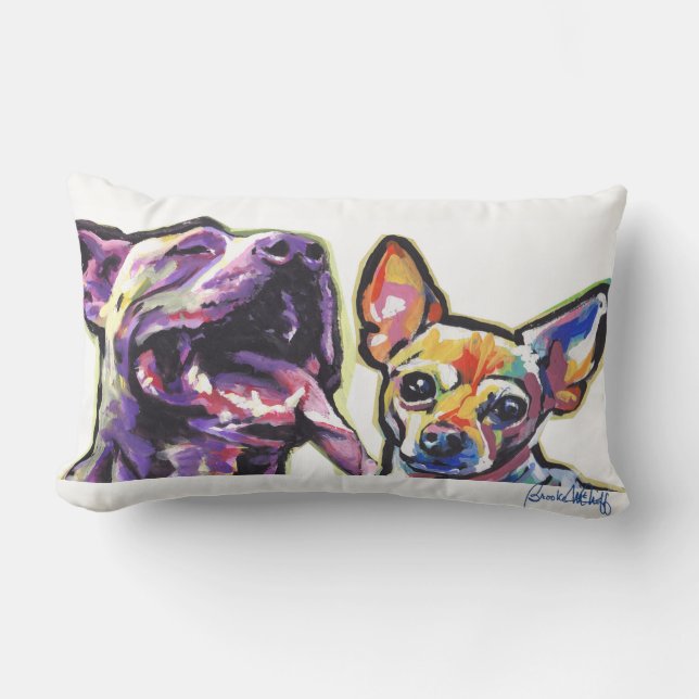Pit bull Chihuahua Kussen (Voorkant)