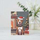 Pit Bull Christmas Kaart voor Hondenliefhebbers (Staand voorkant)