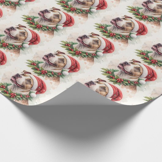 Pit Bull Christmas Wrapping Paper Cadeaupapier (Hoek)