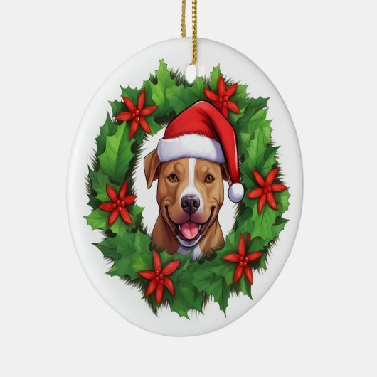 Pit Bull Christmas Wreath Ornament (Rechts)