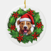 Pit Bull Christmas Wreath Ornament (Achterkant)