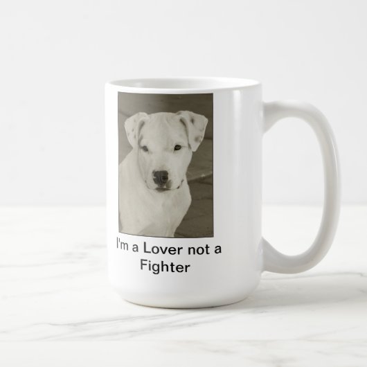 Pit Bull Coffee Mok "Ik ben een Lover, geen Vrouw" (Rechts)