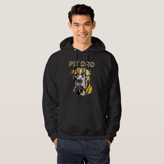 Pit Bull Dad | HONDENLIEFHEBBER Hoodie (Voorkant volledig)