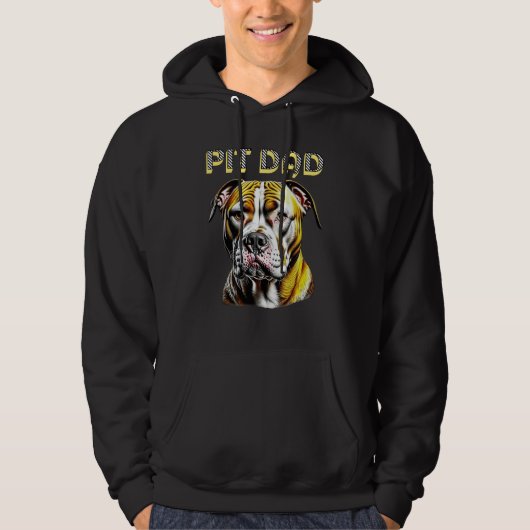 Pit Bull Dad | HONDENLIEFHEBBER Hoodie (Voorkant)