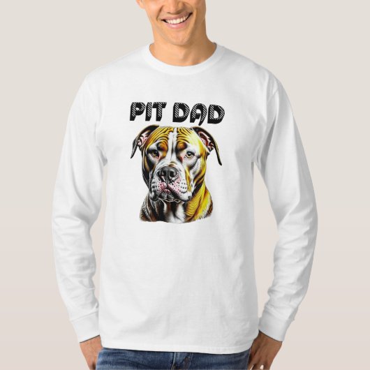 Pit Bull Dad | HONDENLIEFHEBBER T-shirt (Voorkant)