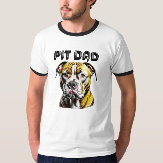Pit Bull Dad | HONDENLIEFHEBBER T-shirt (Voorkant)