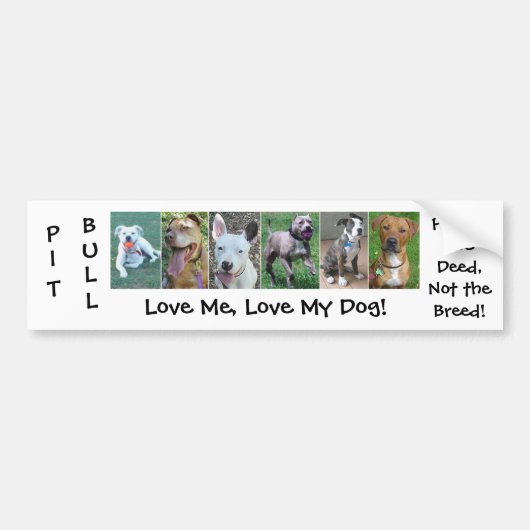 Pit Bull - Deed Not Breed Bumpersticker (Voorkant)