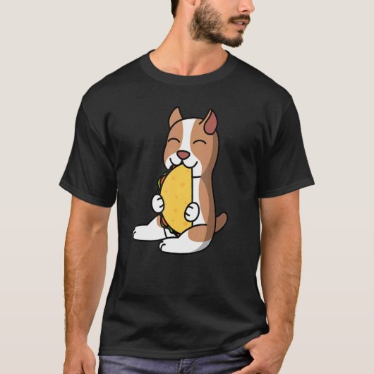 Pit Bull die een Taco Dog eet T-shirt (Voorkant)