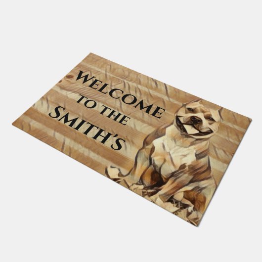 Pit Bull Dog Aangepast Deurmat (Schuin)