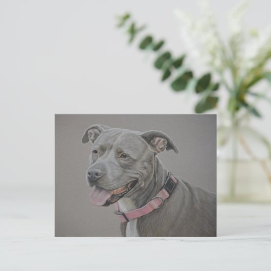 Pit Bull Dog Art Briefkaart (Staand voorkant)