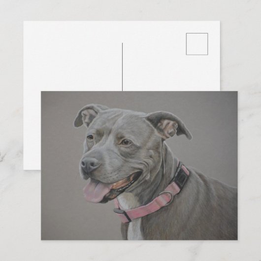 Pit Bull Dog Art Briefkaart (Voorkant / Achterkant)