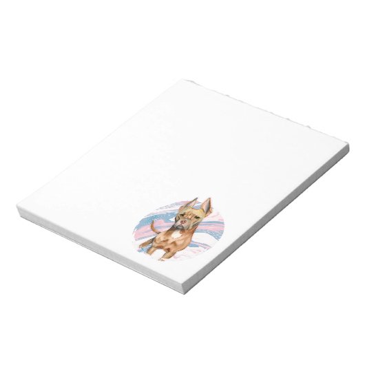 Pit Bull Dog Art | Marmer Texture Notitieblok (Linkerzijde)