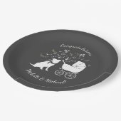 Pit Bull Dog Baby Pitbull Shower Gender Neutral Papieren Bordje (Gekanteld)