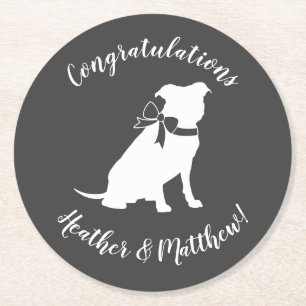 Pit Bull Dog Baby Pitbull Shower Gender Neutral Ronde Kartonnen Onderzetter