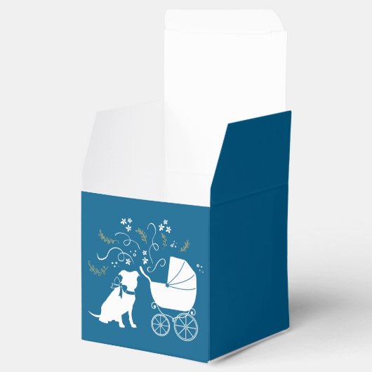 Pit Bull Dog Baby shower Blue Boy Pitbull Bedankdoosjes (Geopend)