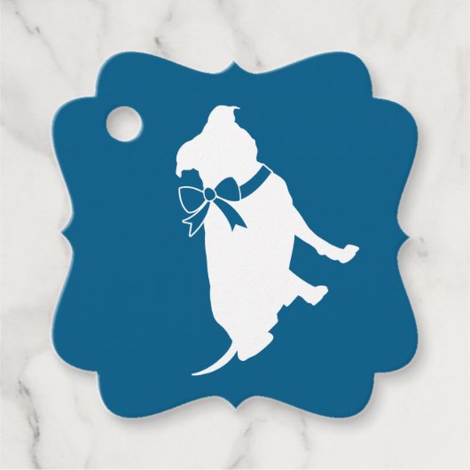 Pit Bull Dog Baby shower Blue Boy Pitbull Bedankjes Labels (Voorkant)